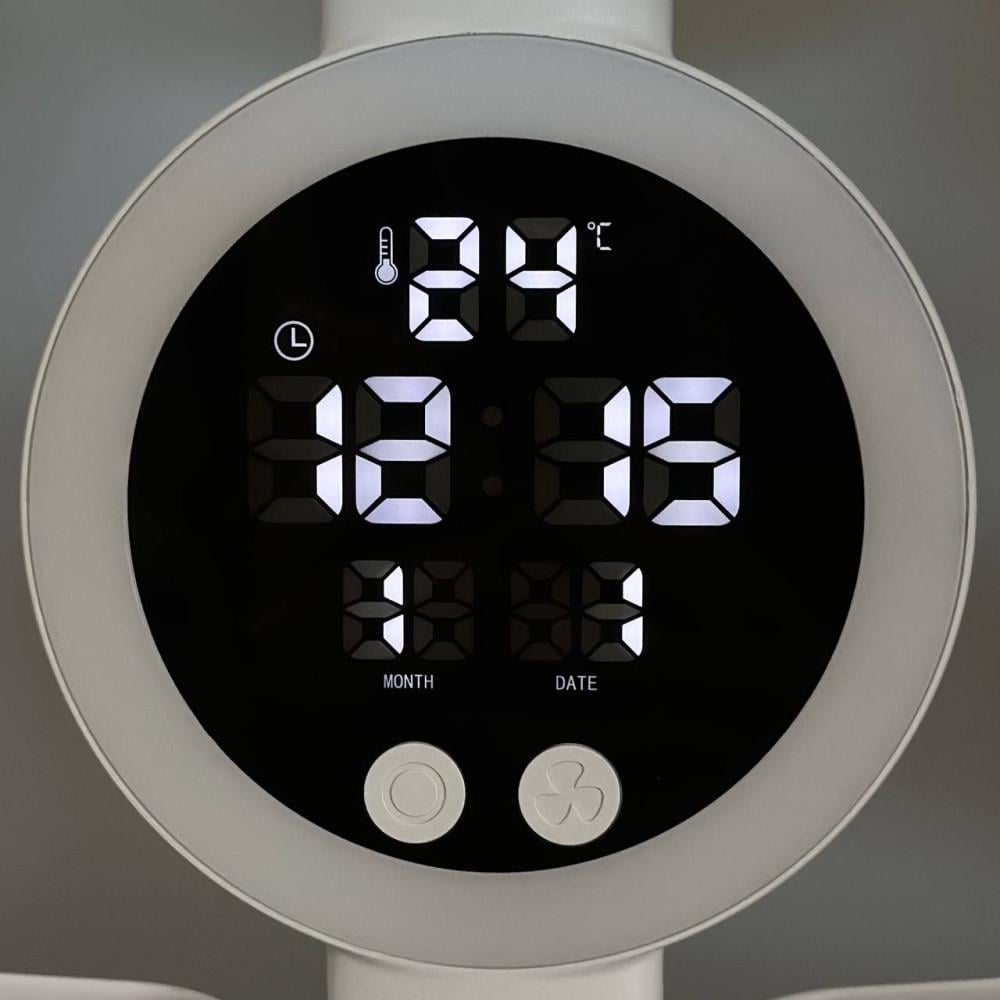 Настольная лампа с вентилятором и дисплеем AT-1701 18650 4 режима RGB Белый (AT-1701) - фото 5