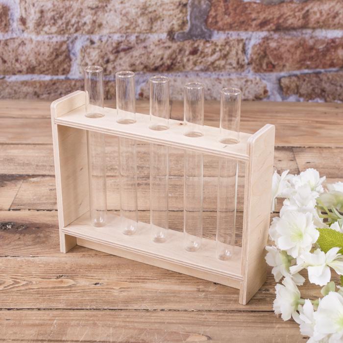Ваза деревянная на 5 пробирок (2886-3)
