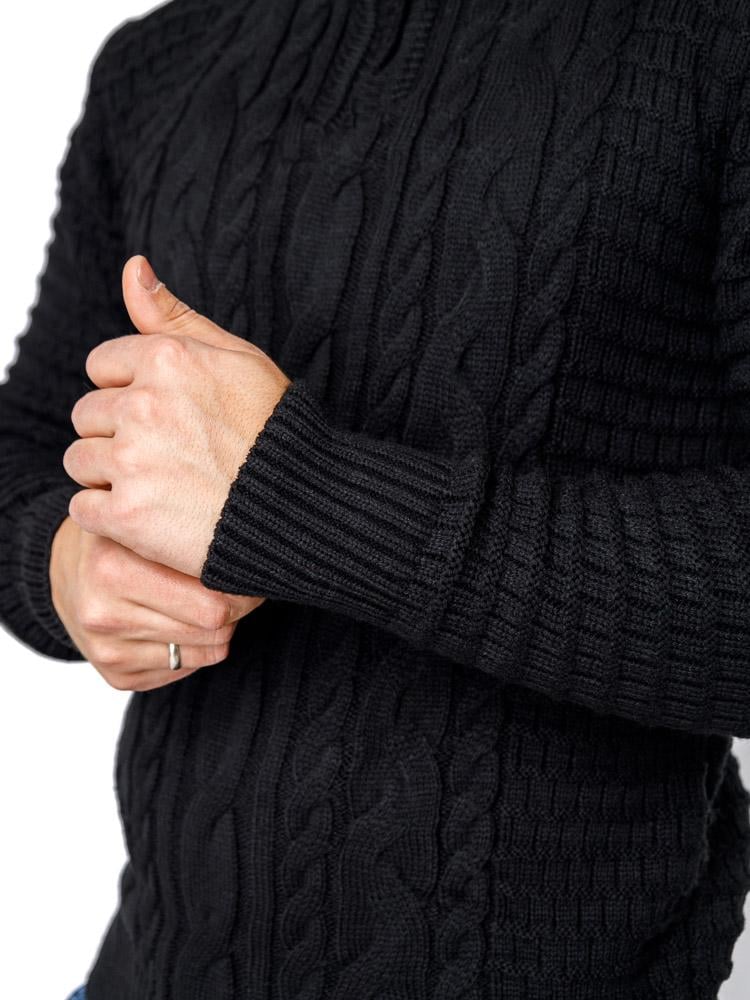 Светр чоловічий ЦБ-00233205 р. 48 Чорний (SKT000940926) - фото 2 Светр чоловічий ЦБ-00233205 р. 48 Чорний (SKT000940926) - фото 2