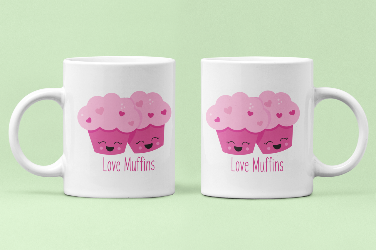 Чашки парные "Love Muffins" для влюбленных 330 мл Белый (ВЛ188Ч)
