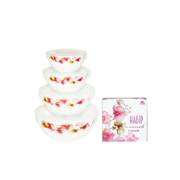 Набор салатников с крышкой SNT Орхидея (MSN-30054-006)