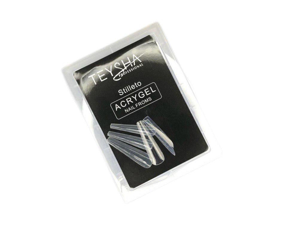 Верхние формы/типсы для наращивания полигелем/акригелем Stilleto Teysha 120 шт/уп. (000678)