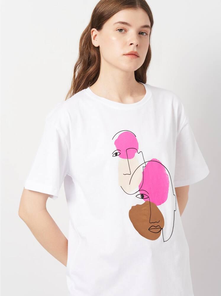 Футболка Eyma Sport 73-4004x04 женская S Бело-розовый (191877-1)