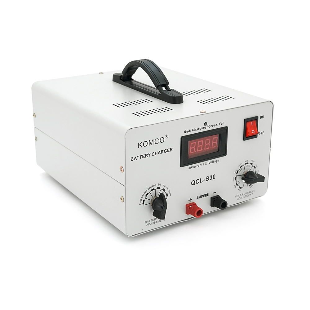 Зарядное устройство для аккумуляторов AGM/LiFePO4 QCL-B30 12-72V 5-40А с крокодилами 290x247x157 мм (YUT_V8089)