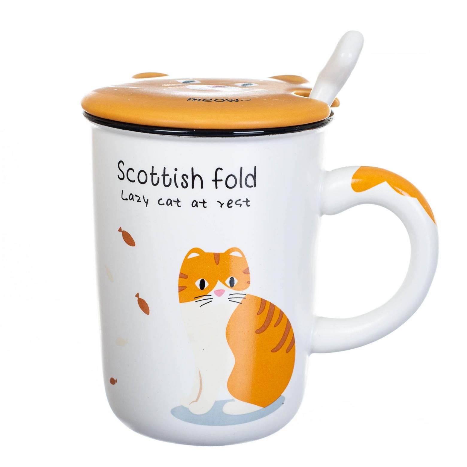 Кружка керамическая с крышкой Elisey Cat1 300 мл (8205-002)