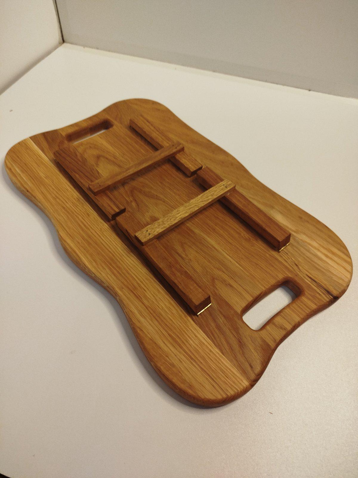 Поднос-столик раскладной дубовый 47х29 см Коричневый (29738410) - фото 4