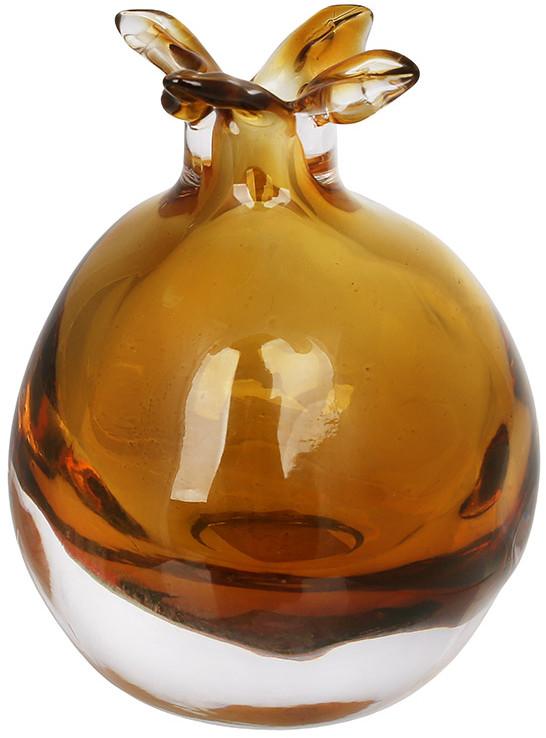 Ваза стеклянная декоративная Amber Honey Ø 11х15 см в форме граната