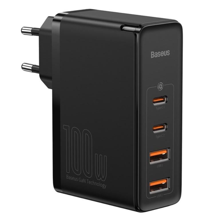 Зарядний пристрій мережевий BASEUS GaN2 Pro Quick Charger 2C/2U EU 100W Black (CCGAN2P-L01) - фото 1