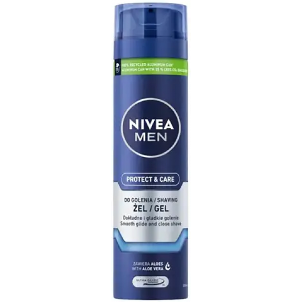 Гель для гоління Nivea Men Захист і догляд зволожуючий проти сухості шкіри 200 мл Гель для гоління Nivea Men Захист і догляд зволожуючий проти сухості шкіри 200 мл