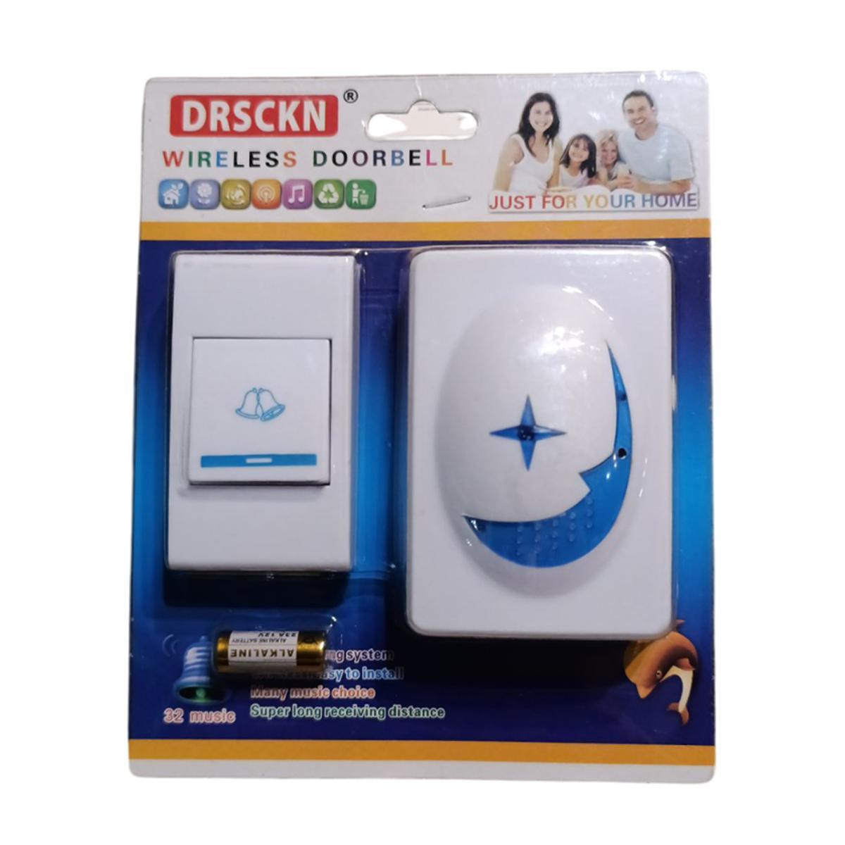 Дзвінок дверний бездротовий DRSCKN DC-7105 WL-642 32 мелодії на батарейках White/Blue (200292) - фото 2 Дзвінок дверний бездротовий DRSCKN DC-7105 WL-642 32 мелодії на батарейках White/Blue (200292) - фото 2