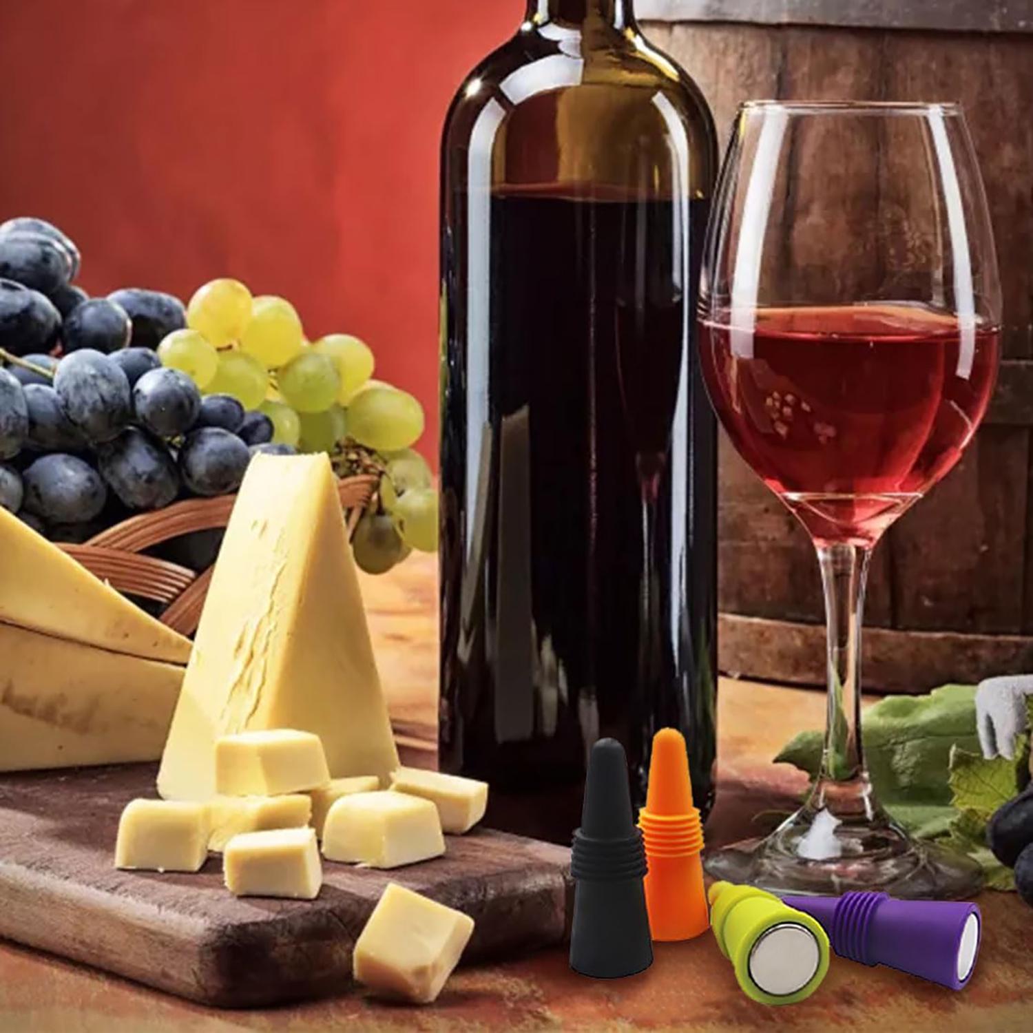 Комплект пробок для бутылок вина и шампанского многократные силиконовые 6 см 2 шт. (24099405) - фото 3