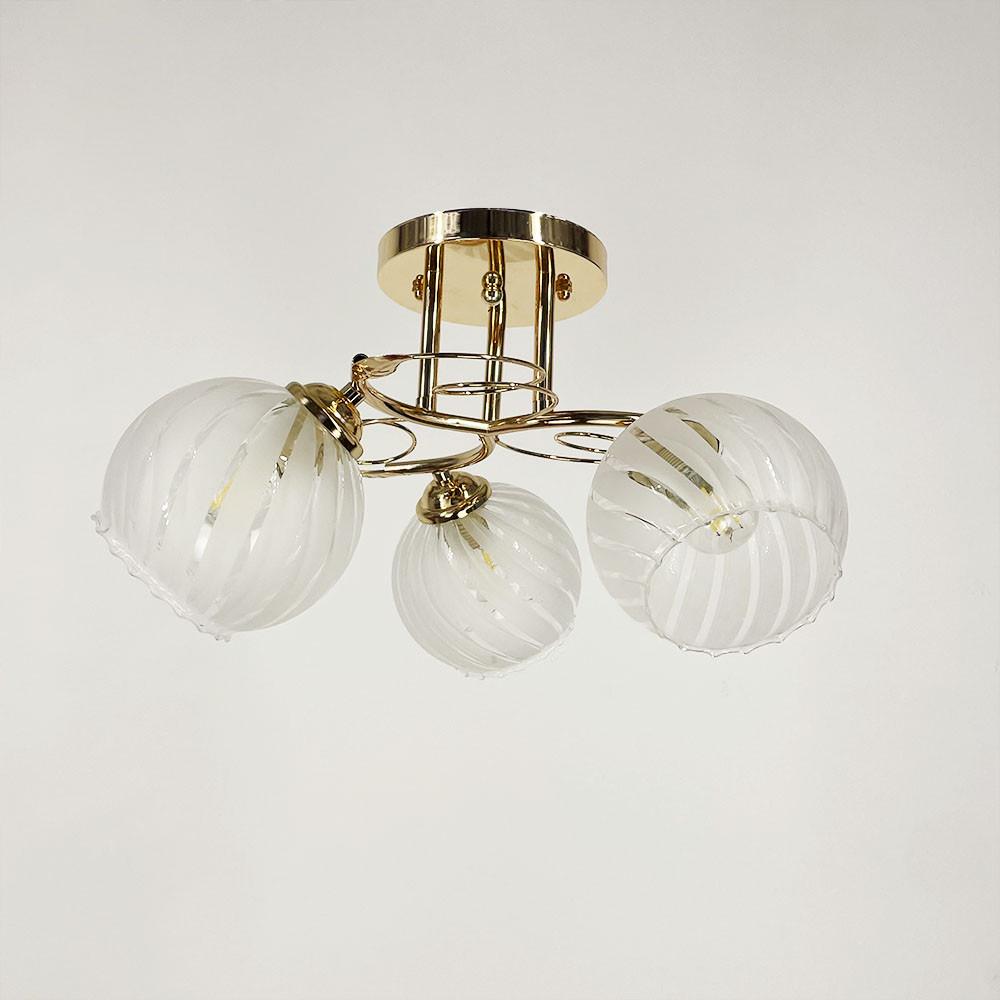 Люстра на 3 круглых плафона Золотой (6671/3 A GD)