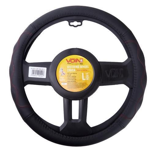 Чехол для руля VLOD-L283 BK RD L БО перфорированная кожа Черно-красный (2437348936)