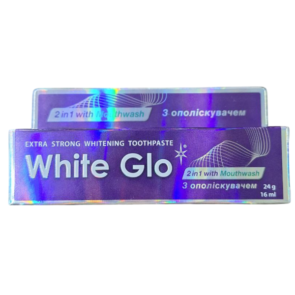 Зубная паста White Glo 2в1 отбеливающая с ополаскивателем 24 г