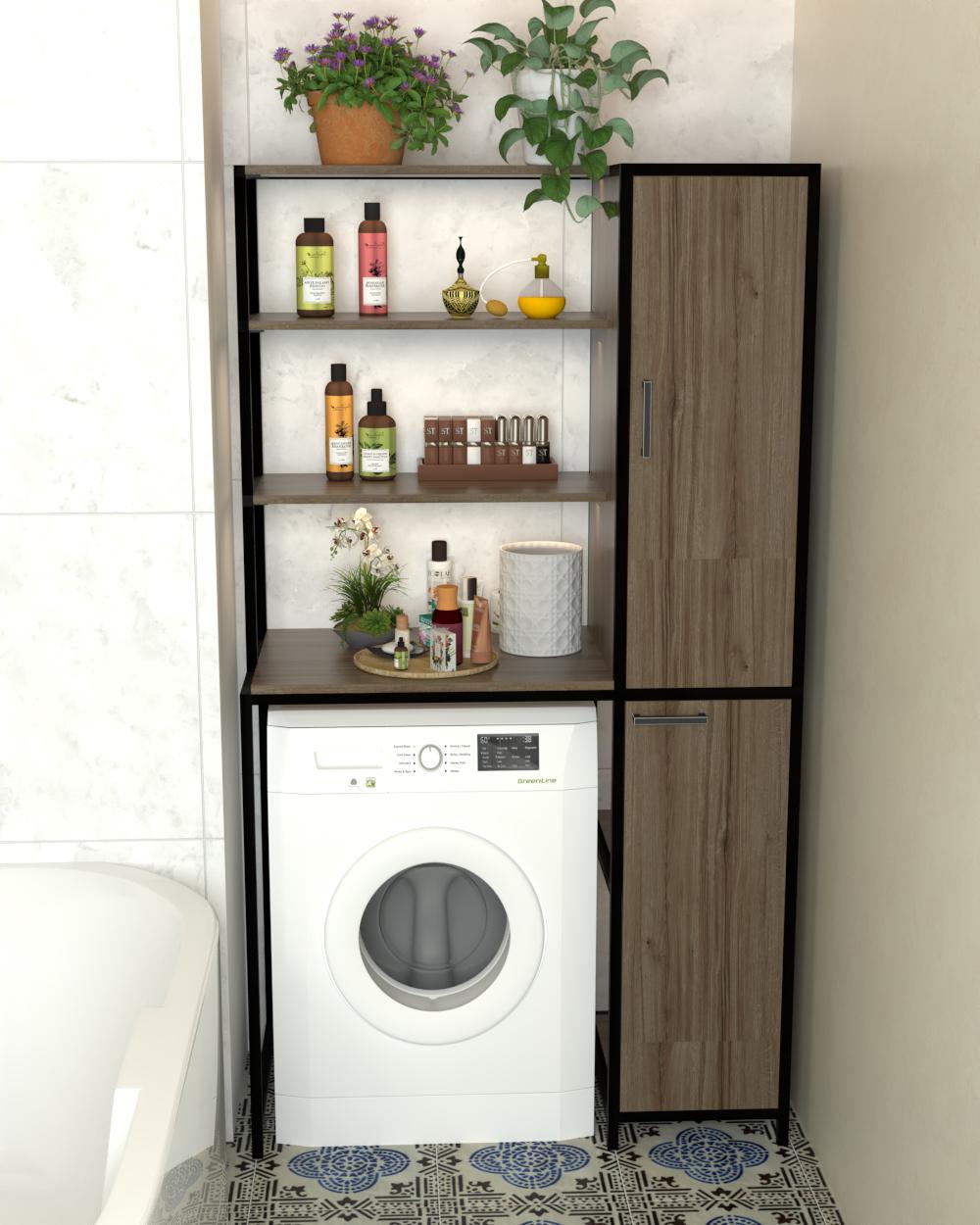 Стеллаж в ванную над стиральной машиной EcoLoft Марелия DSP-1486-4 в стиле лофт Монтеверде (35718138)