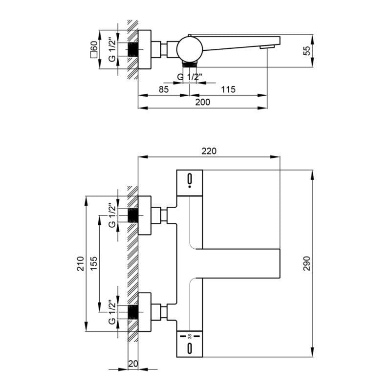 Термостат для ванни Q-tap Votice 30T105GC латунь Хром (QVTC30T105GC) - фото 6