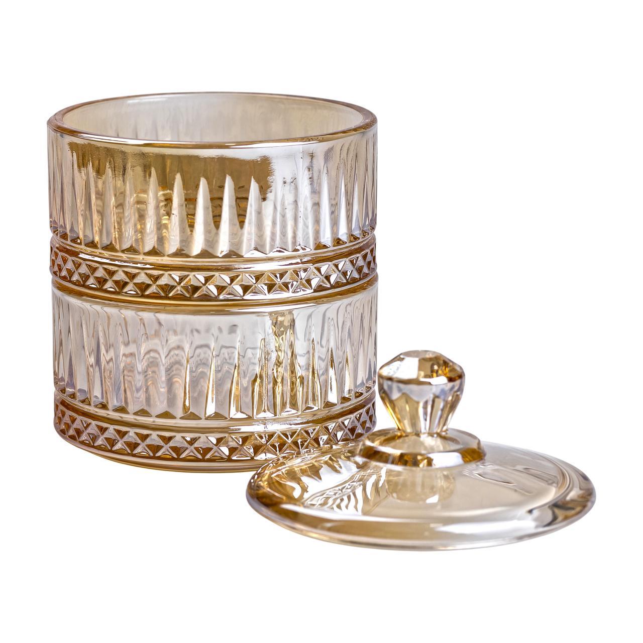 Конфетница стеклянная с крышкой двухъярусная HP-YH-74 Ø 10 см Коричневый (A-033667) - фото 4 Конфетница стеклянная с крышкой двухъярусная HP-YH-74 Ø 10 см Коричневый (A-033667) - фото 4