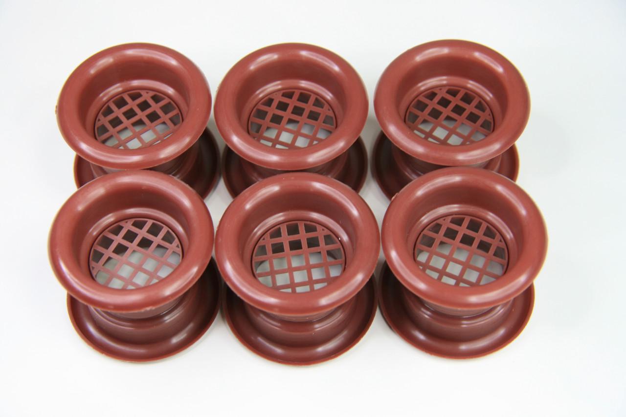 Вентиляционная решетка AirRoxy дверная пластиковая втулка 6 шт. Махогани (02-113) Вентиляционная решетка AirRoxy дверная пластиковая втулка 6 шт. Махогани (02-113)