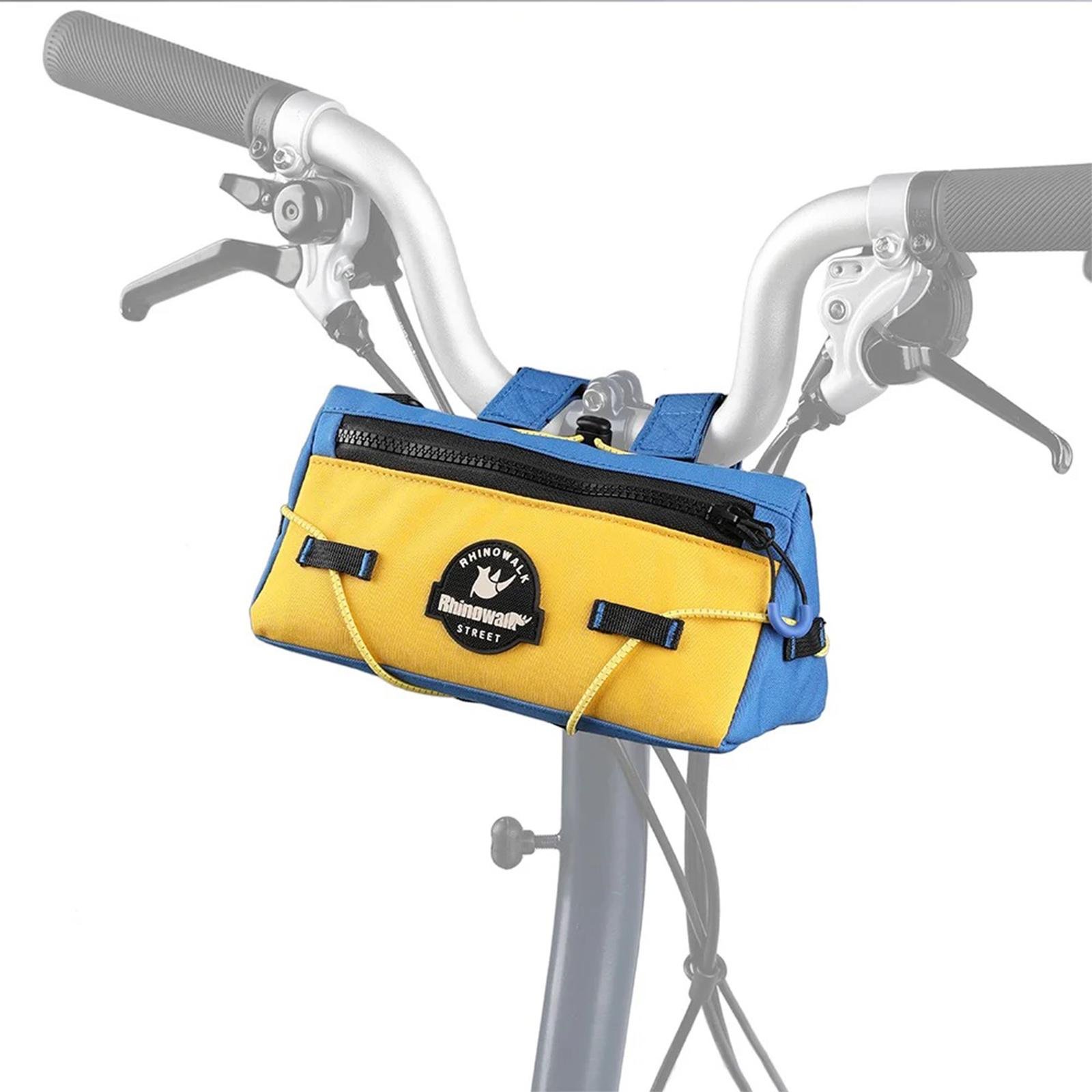 Велосумка на руль Rhinowalk BCT0202 с сетчатым отделением Синий/Желтый (7313)
