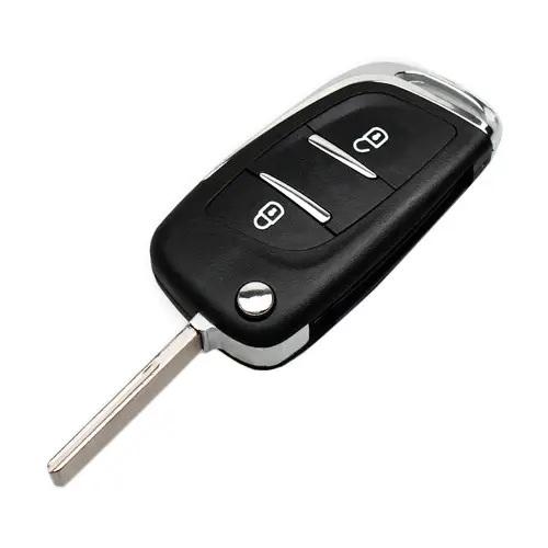 Корпус-заготовка для выкидного ключа Citroën/Peugeot 2 кнопки HU83 CE0523 HU83 Black
