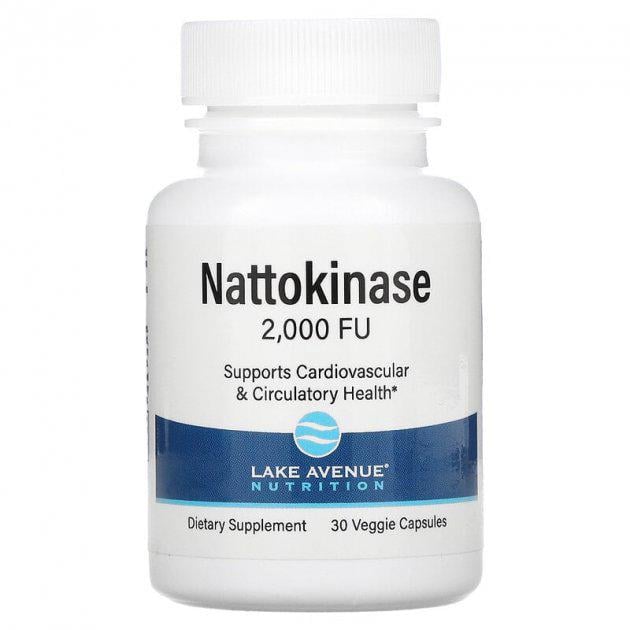 Добавка Lake Avenue Nutrition наттокиназа протеолитический фермент 2000 FU 30 капсул (LKN-01632)