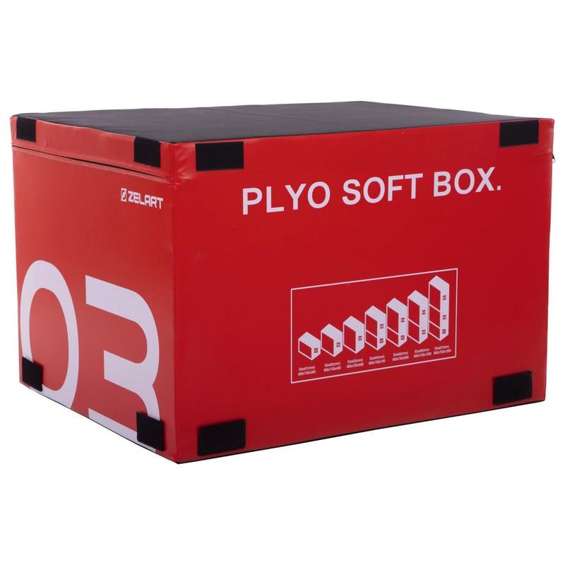 Бокс мягкий плиометрический набор Zelart PLYO BOXES FI-3635 3 шт. 90х75х30/45/60 см Зеленый/Синий/Красный (NA004392) - фото 2