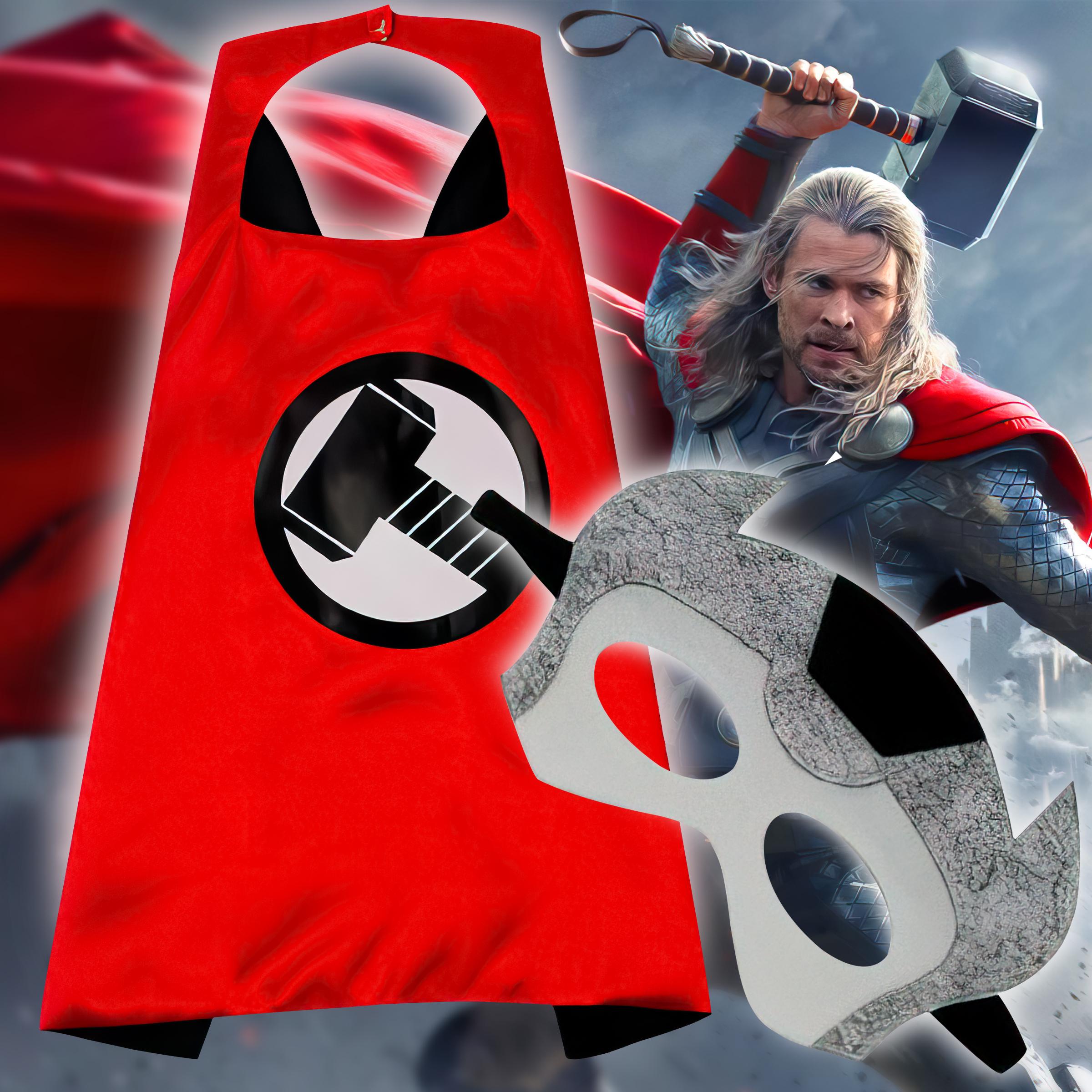 Карнавальний костюм дитячий плащ з маскою Тор для хлопчиків від 2 до 6 років - фото 2 Карнавальний костюм дитячий плащ з маскою Тор для хлопчиків від 2 до 6 років - фото 2