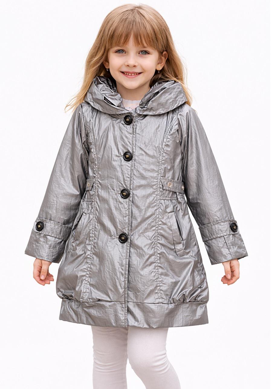 Плащ для дівчинки на флісі Ygsh 02 122 см Сріблястий (129403_122)
