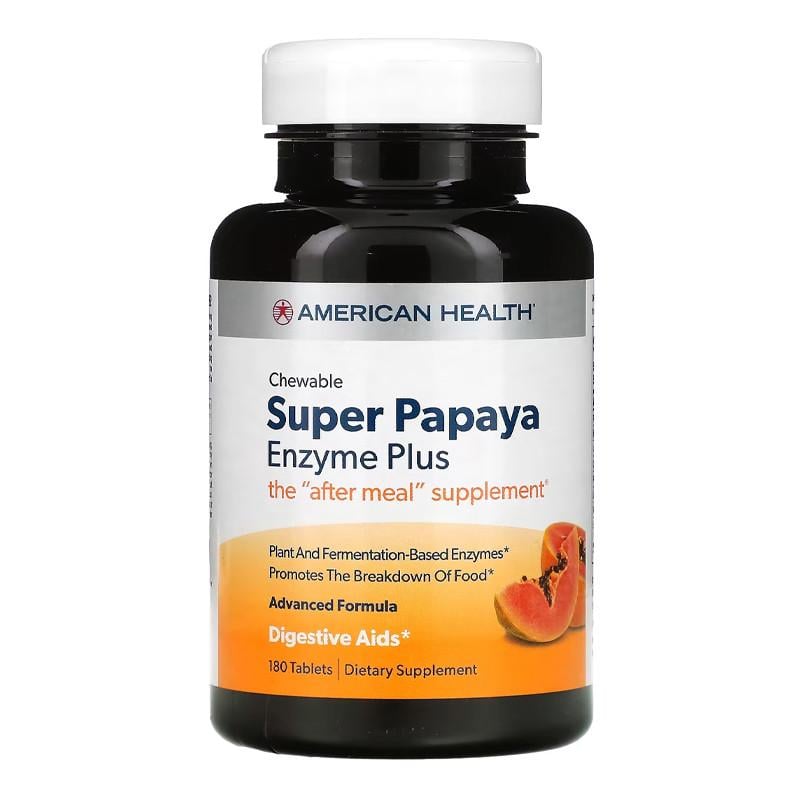 Папайя энзимы American Health Super Papaya Enzyme Plus Chewable 180 табл. (23103-01)