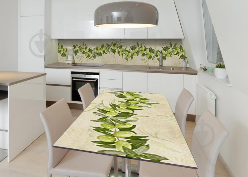 Наклейка 3Д виниловая на стол Zatarga «Оливковая дорожка» 650х1200 мм для домов, квартир, столов, кофейн, кафе