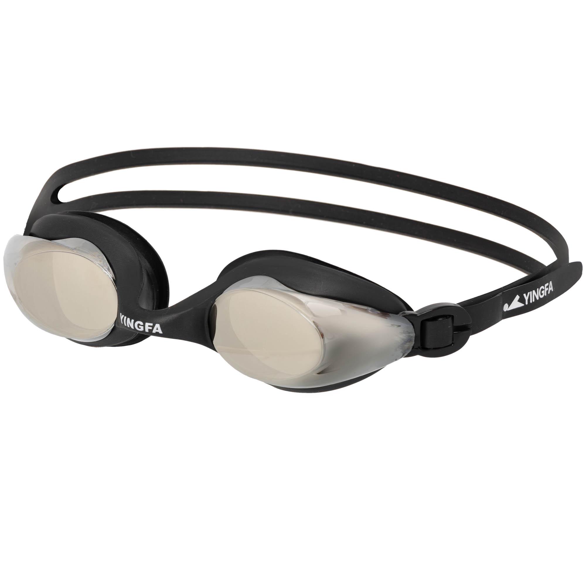 Очки для плавания взрослые YINGFA Y770AF-M зеркальные линзы Черный (Y770AF-M_Черный)