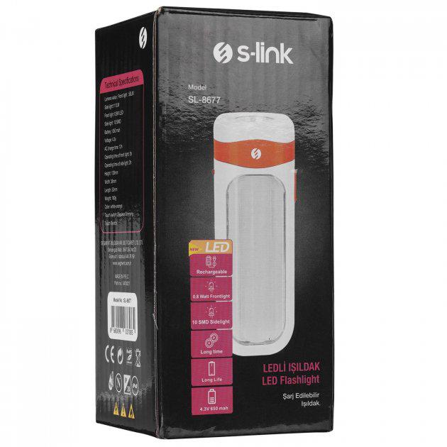 Ліхтар багатофункціональний S-link SL-8677 з акумулятором White/Orange - фото 10