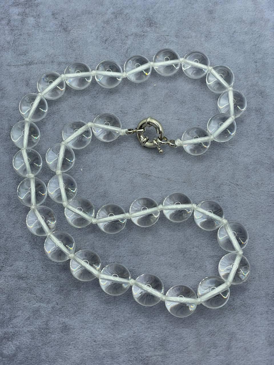 Бусы горный хрусталь 45 см 16 мм Бесцветный (9753)