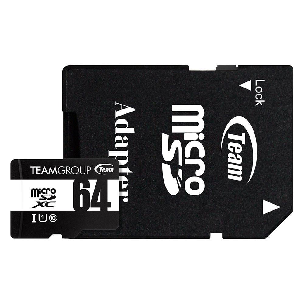 Карта Team Group microSDXC TUSDX64GCL10U03 64 Gb UHS-I Class 10 с адаптером скорость чтения до 100 МБ/с запись до 20 МБ/с (635145)