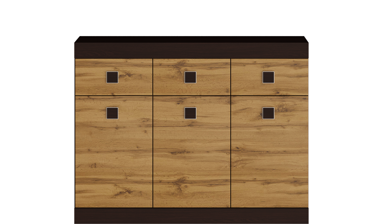 Комод Эверест Соната-6 120х38х93 см Венге темный/Дуб крафт золотой