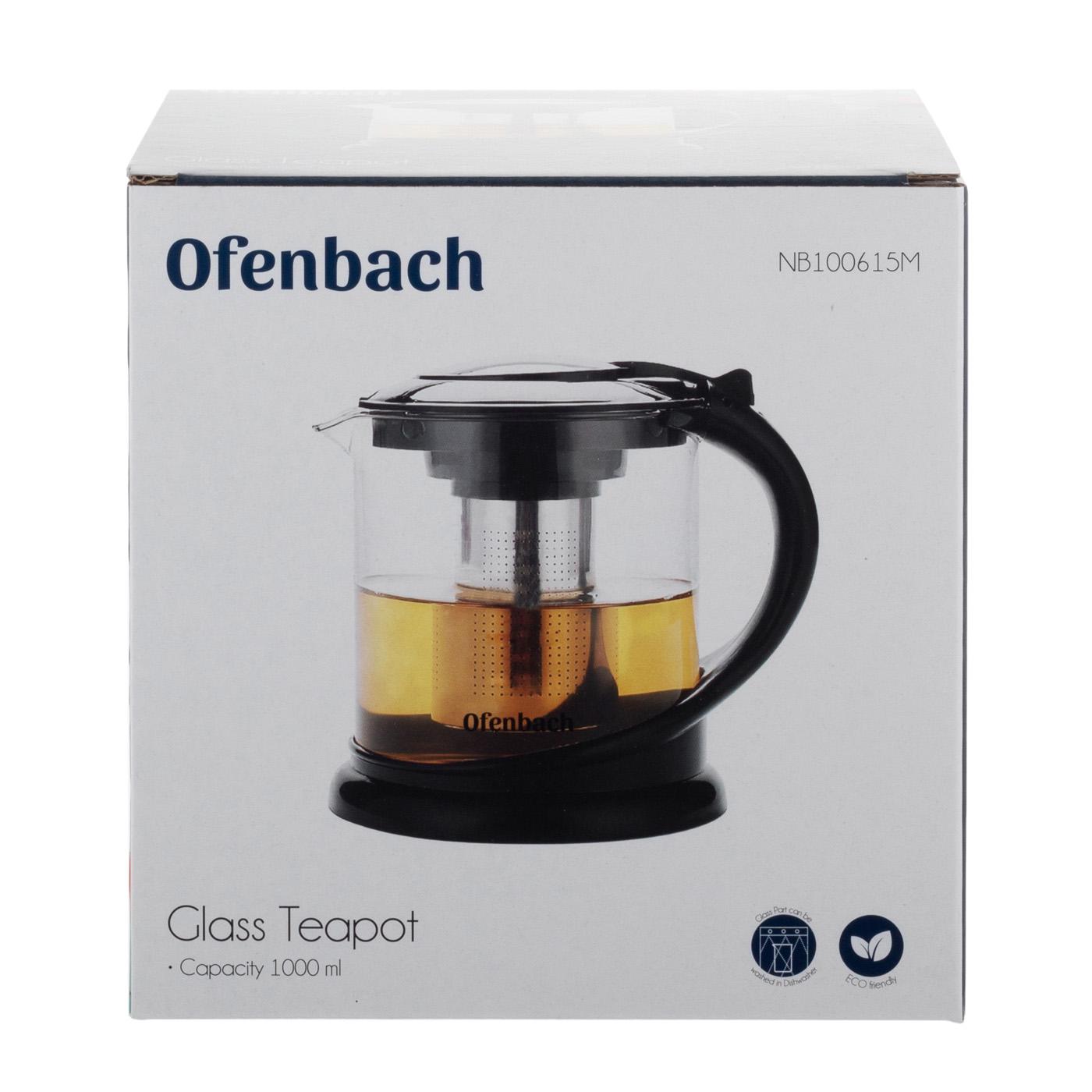 Заварочный чайник со съемным ситечком Ofenbach KM-100615М из термостойкого стекла 1000 мл Прозрачный (150-84-100615М) - фото 4 Заварочный чайник со съемным ситечком Ofenbach KM-100615М из термостойкого стекла 1000 мл Прозрачный (150-84-100615М) - фото 4