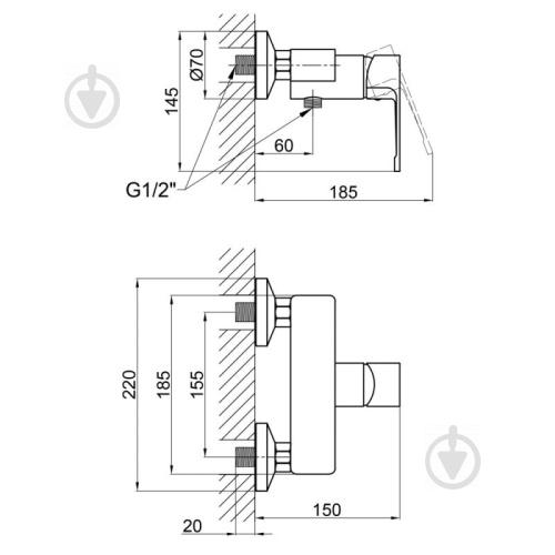 Смеситель для душа Qtap Vitkov QTVIT4019104C - фото 4