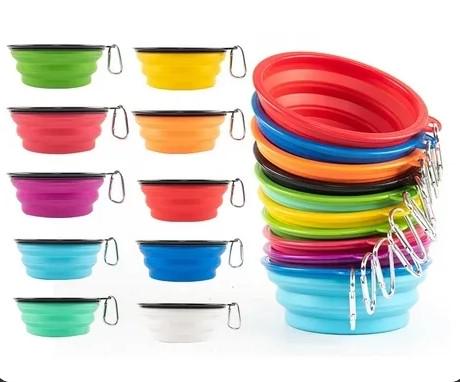 Миска для собак и кошек силиконовая складная с карабином 1000 мл XL - фото 6