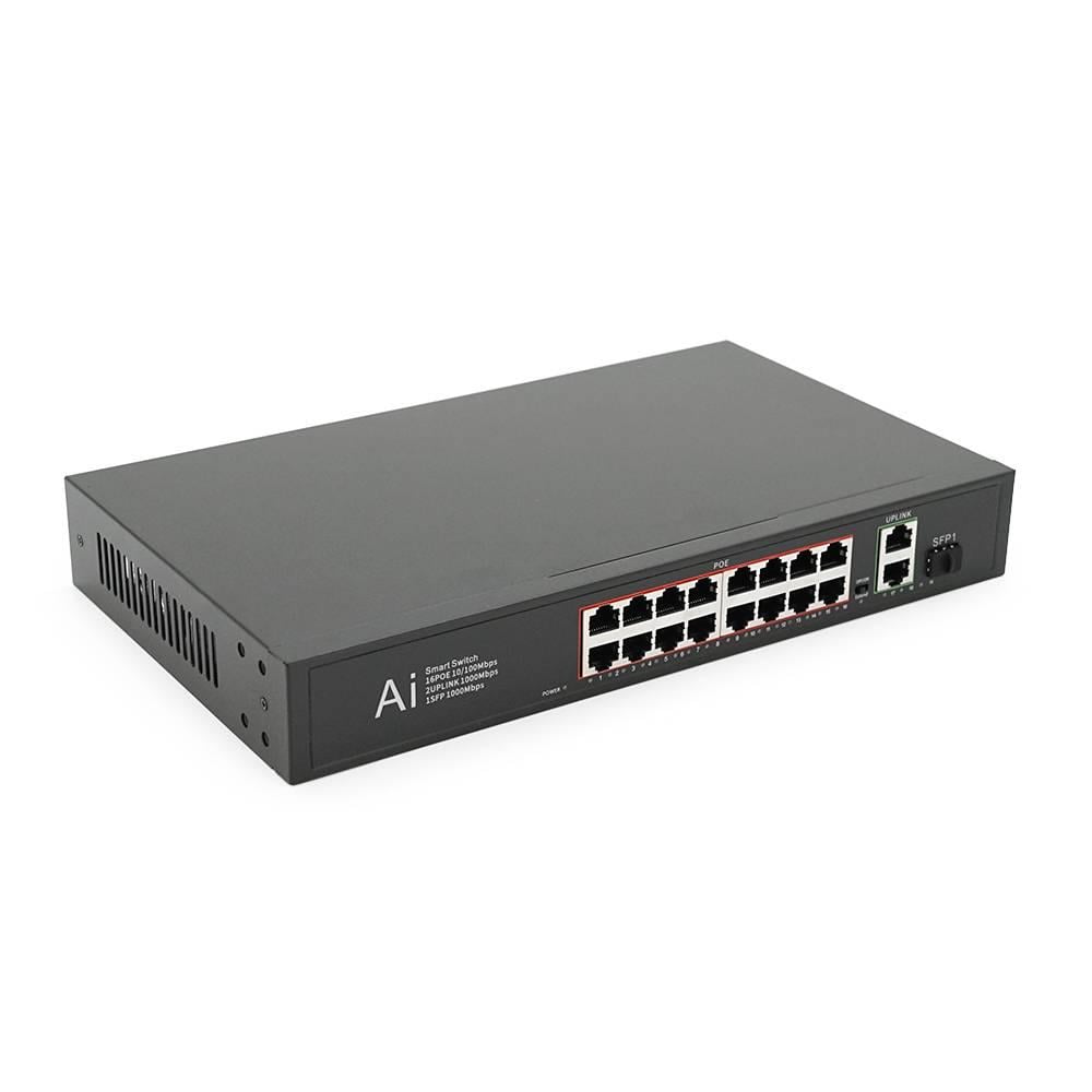 Комутатор POE Merlion 16 10/100/1000 з блоком живлення 52V 4,8A (28270)