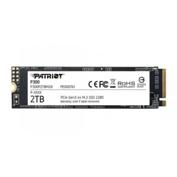 Накопитель SSD M.2 Patriot P300 2 Тб PCIe Gen3x4 NVMe 2280 3D NAND TLC Black (P300P2TBM28)