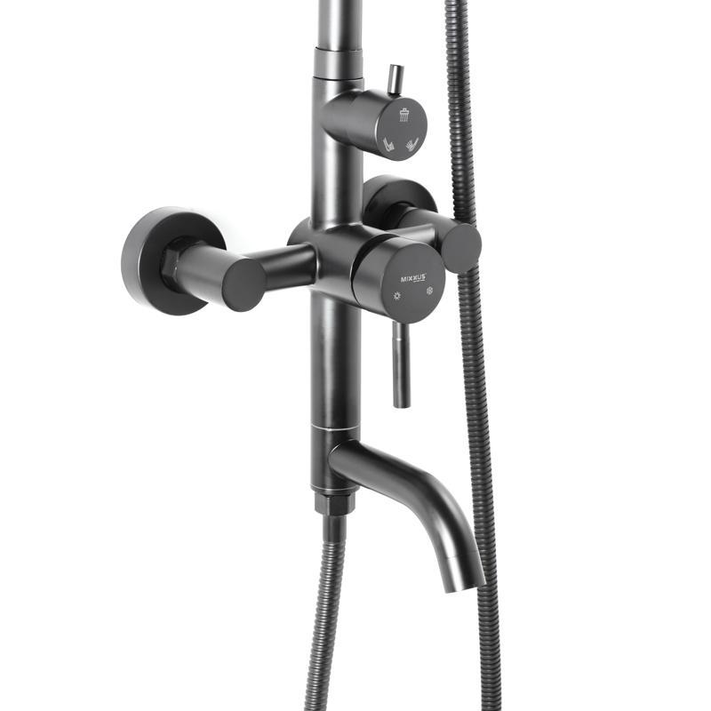 Душевая колонна со смесителем MIXXUS SUS-009-J из нержавеющей стали Черный (MI2808) - фото 3