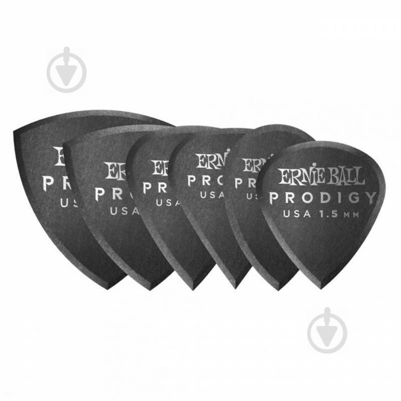 Медіатори Ernie Ball 9342 Black Multipack Prodigy Picks 6-Pack 1.5 мм (6 шт.) - фото 2