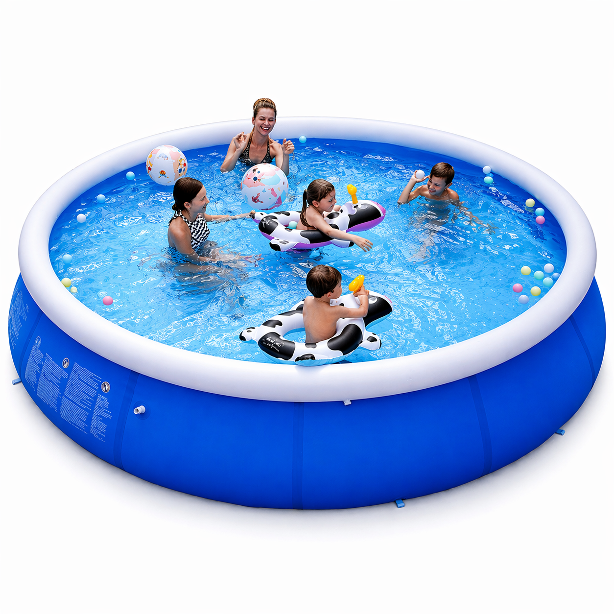 Бассейн надувной JR2 305x305x76 см круглый каркасный Синий