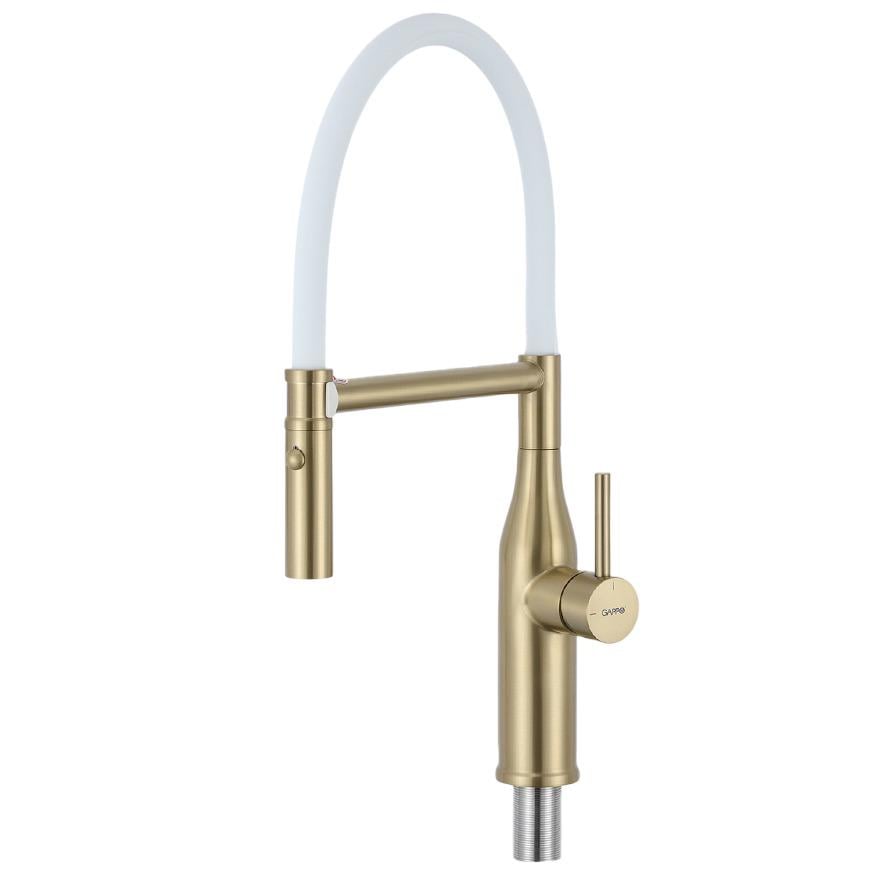 Смеситель для кухни Gappo G4098-23 с гибким изливом Белый (238549)