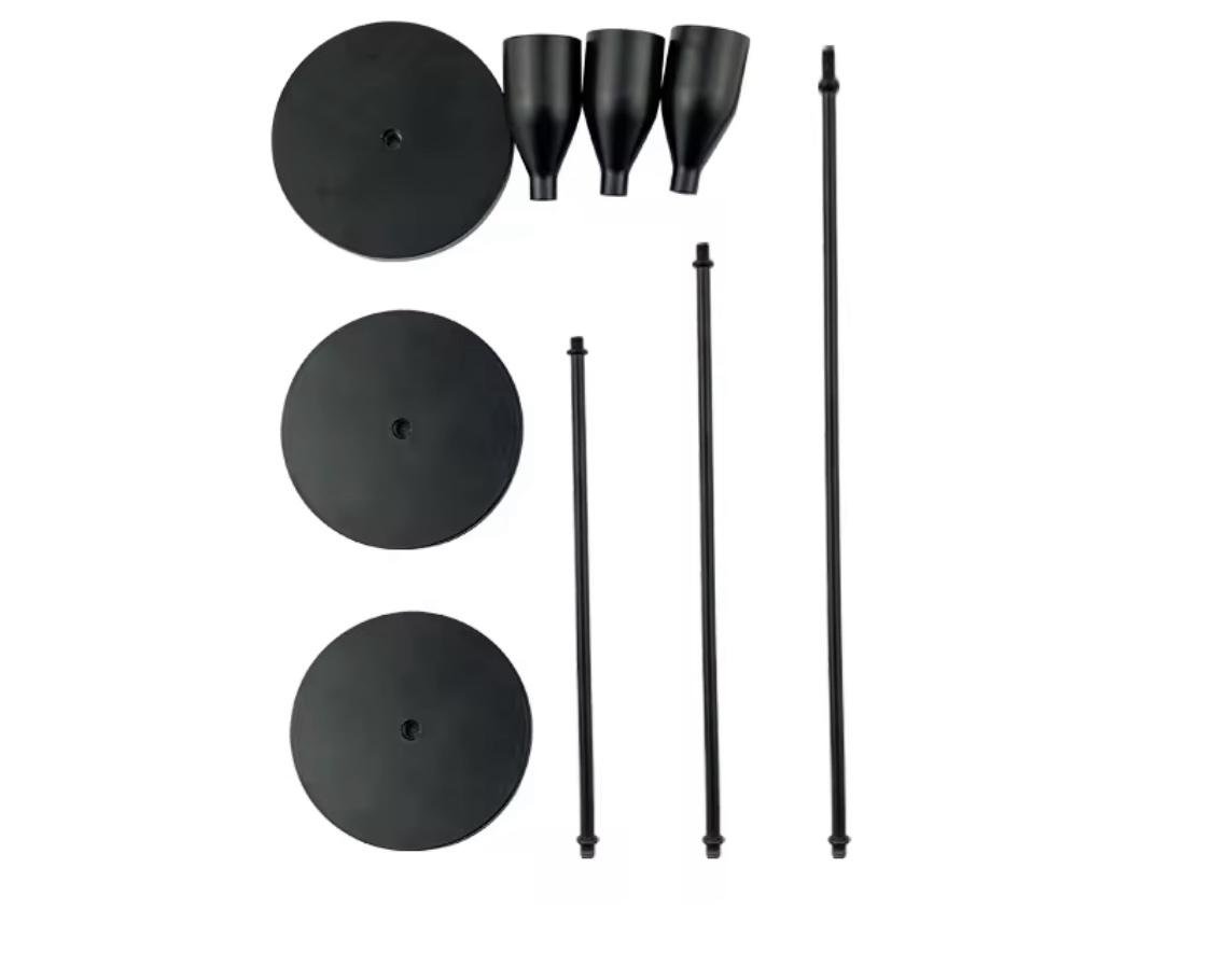 Набор металлических подсвечников Гармония минимализма 3 шт. 32х27х22 см Черный (90801) - фото 7