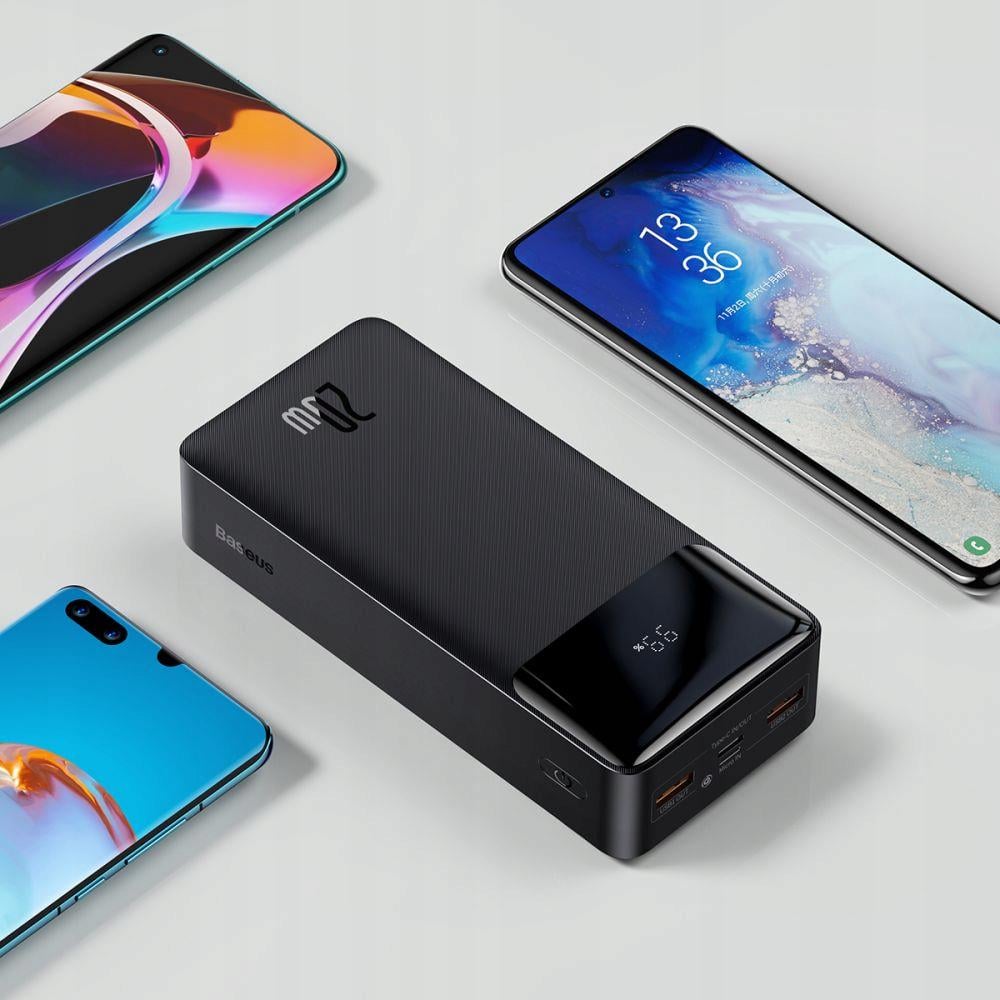 УМБ Повербанк Baseus 20 W 30000mAh Bipow Digital Display Power Bank 2USB/1Type-C PD/QC 3 A Black (PPDML-N01) - фото 8 УМБ Повербанк Baseus 20 W 30000mAh Bipow Digital Display Power Bank 2USB/1Type-C PD/QC 3 A Black (PPDML-N01) - фото 8