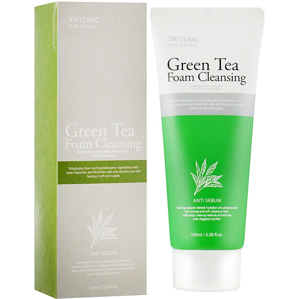 Пенка для умывания 3W Clinic Green Tea Foam Cleansing с зеленым чаем 100 мл (1495617183)