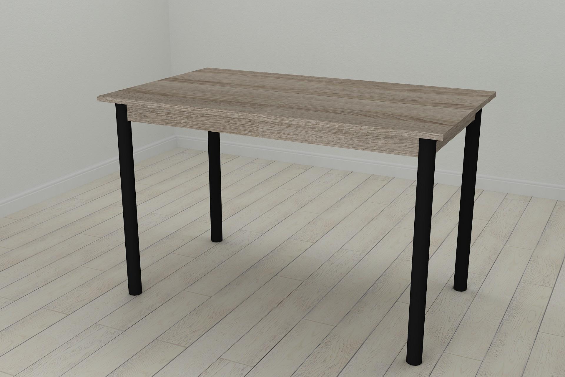 Обеденный стол Ferrum-decor Бенита ДСП 16 мм 75x120x60 см Черный/Сонома Трюфель (FRD-106274)