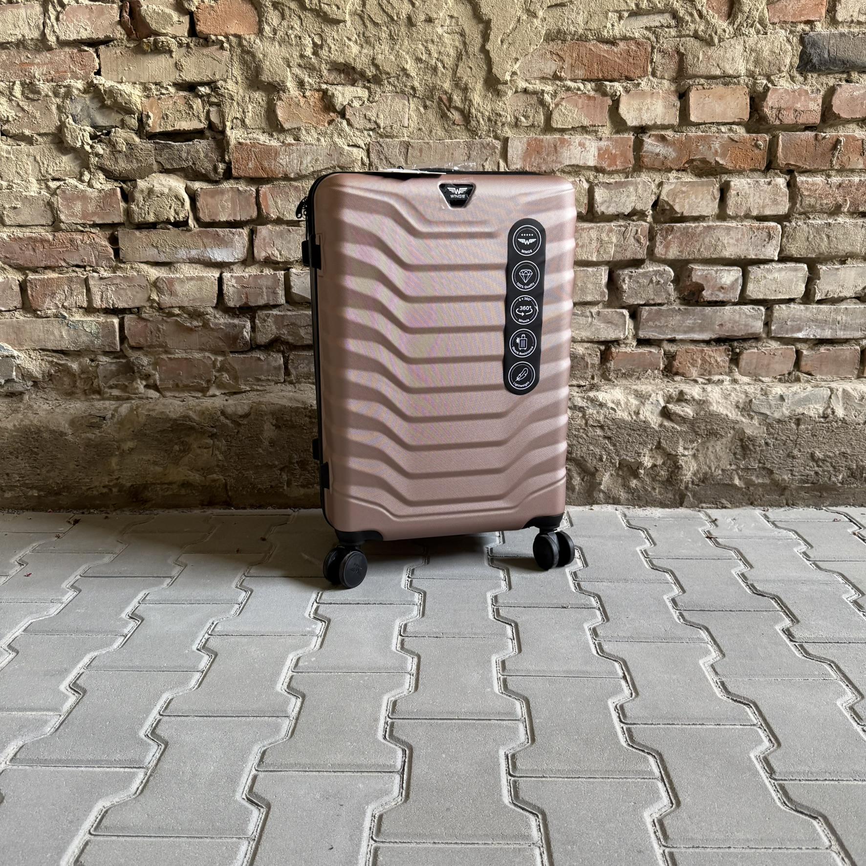 Валіза Wings PEA01 дорожня М Рожеве золото (26557322) - фото 2 Валіза Wings PEA01 дорожня М Рожеве золото (26557322) - фото 2