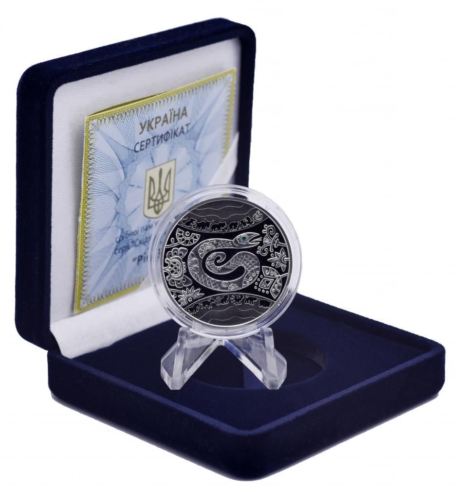 Коллекционная монета Украина 5 гривен 2013 «Год змеи» Серебро Proof KM 693 (М01235)